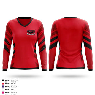 Womens Long Sleeve Vneck Shirt, Carolina Track Hawks, Track & Field, Teamtime, Team time, sublimation, custom sports apparel, team uniforms, spirit wear, spiritwear, sports uniforms, custom shirts, team store, custom team store, fundraiser sports, apparel fundraiser