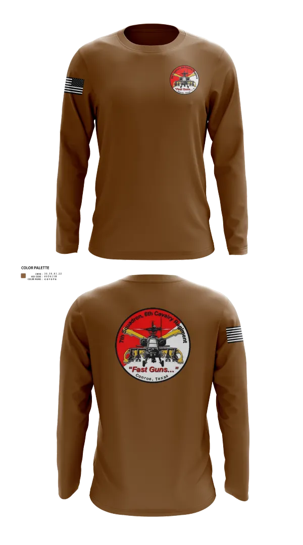 Long Sleeve Performance Shirt, 7th Squadron, Sixth Cavalry Regiment, , Teamtime, Team time, sublimation, custom sports apparel, team uniforms, spirit wear, spiritwear, sports uniforms, custom shirts, team store, custom team store, fundraiser sports, apparel fundraiser