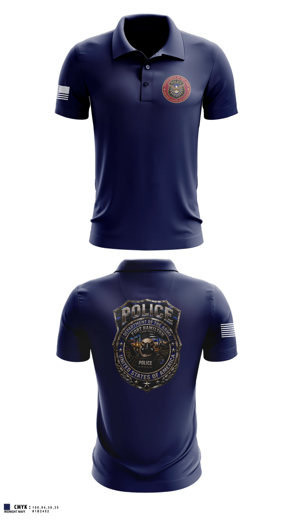 Short Sleeve Performance Polo, Fort Hamilton Police, Police, Teamtime, Team time, sublimation, custom sports apparel, team uniforms, spirit wear, spiritwear, sports uniforms, custom shirts, team store, custom team store, fundraiser sports, apparel fundraiser