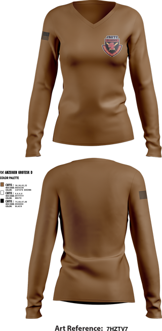 Womens Long Sleeve Vneck Shirt, Gladiators, Army, Teamtime, Team time, sublimation, custom sports apparel, team uniforms, spirit wear, spiritwear, sports uniforms, custom shirts, team store, custom team store, fundraiser sports, apparel fundraiser
