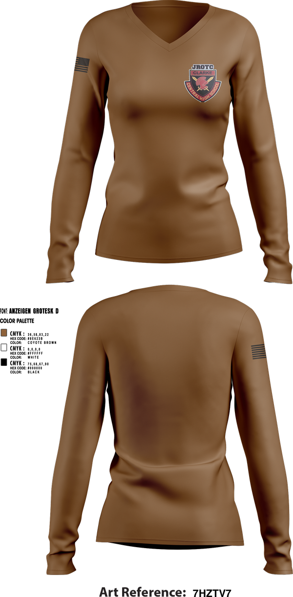 Womens Long Sleeve Vneck Shirt, Gladiators, Army, Teamtime, Team time, sublimation, custom sports apparel, team uniforms, spirit wear, spiritwear, sports uniforms, custom shirts, team store, custom team store, fundraiser sports, apparel fundraiser