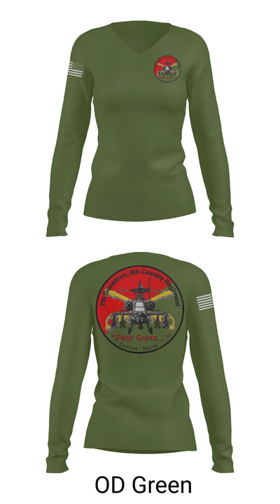 7th Squadron, Sixth Cavalry Regiment 24299123 Women's Long Sleeve V-neck Shirt - 57