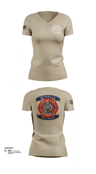 Womens Short Sleeve Vneck Shirt, Byhalia Fire and Rescue, Fire Department, Teamtime, Team time, sublimation, custom sports apparel, team uniforms, spirit wear, spiritwear, sports uniforms, custom shirts, team store, custom team store, fundraiser sports, apparel fundraiser