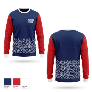 Crew Neck Sweatshirt, YOUNG GUNS, Baseball, Teamtime, Team time, sublimation, custom sports apparel, team uniforms, spirit wear, spiritwear, sports uniforms, custom shirts, team store, custom team store, fundraiser sports, apparel fundraiser