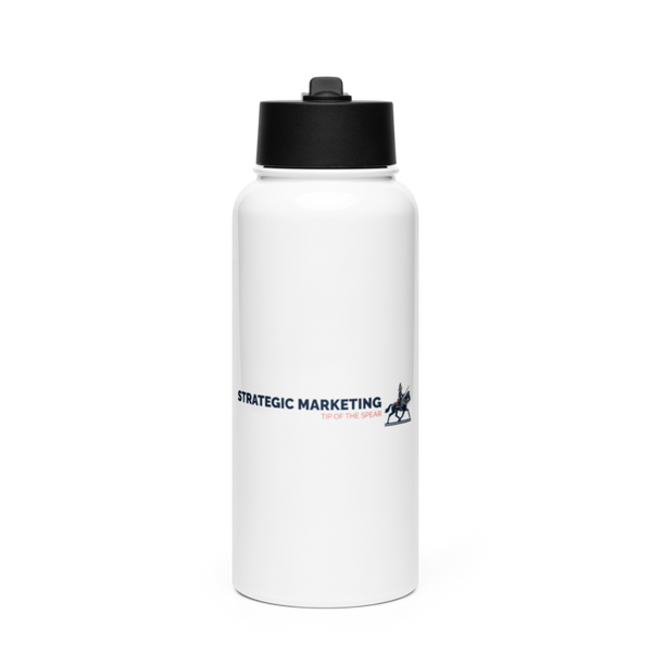 Strategic Marketing 26056907 Stainless Steel Water Bottle with a Straw Lid