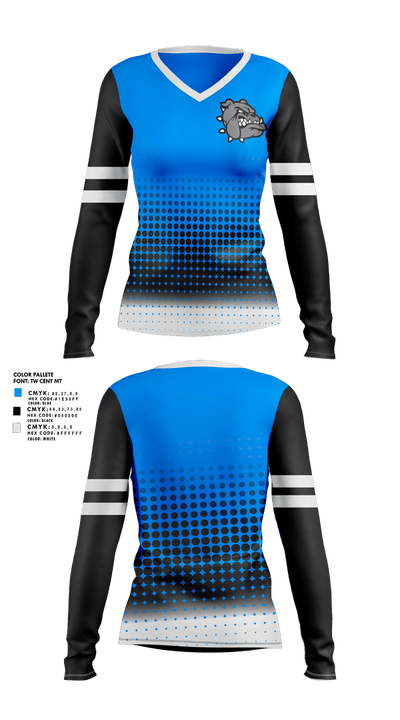 Bulldawgs  Women's Long Sleeve V-neck Shirt - 1