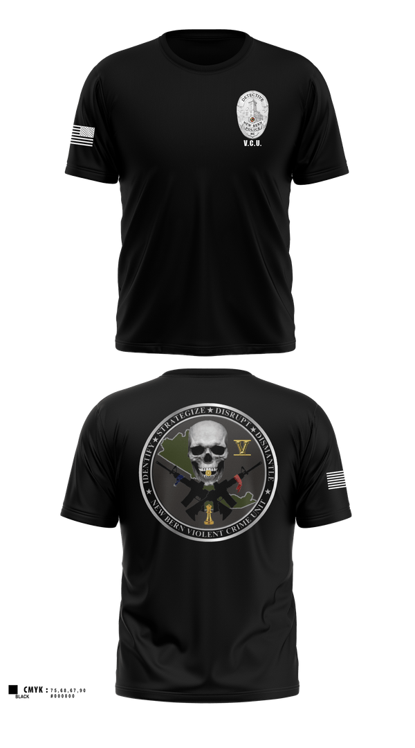 New Bern Police Violent Crime Unit 57944970 Old School Cotton Feel Shirt - 1