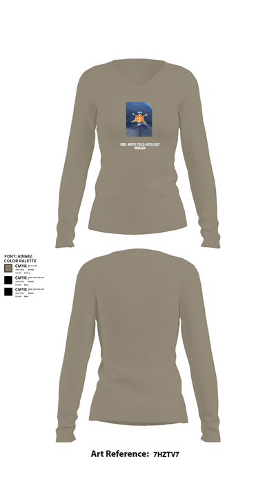 HHB, 428th Field Artillery Brigade 81466610 Women's Long Sleeve V-neck Shirt - 62