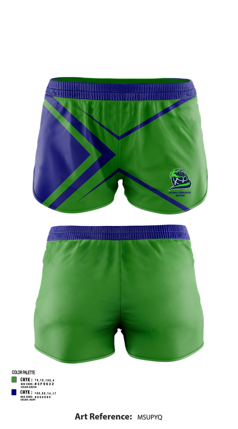 Womens Shorts, Global Concepts Gators, Spirit Store, Teamtime, Team time, sublimation, custom sports apparel, team uniforms, spirit wear, spiritwear, sports uniforms, custom shirts, team store, custom team store, fundraiser sports, apparel fundraiser