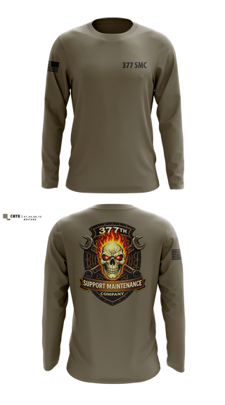 Long Sleeve Performance Shirt, 377 Support Maintenance Company, Army, Teamtime, Team time, sublimation, custom sports apparel, team uniforms, spirit wear, spiritwear, sports uniforms, custom shirts, team store, custom team store, fundraiser sports, apparel fundraiser