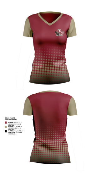 Womens Short Sleeve Vneck Shirt, Bishop Watterson Color Guard, Spirit Store, Teamtime, Team time, sublimation, custom sports apparel, team uniforms, spirit wear, spiritwear, sports uniforms, custom shirts, team store, custom team store, fundraiser sports, apparel fundraiser