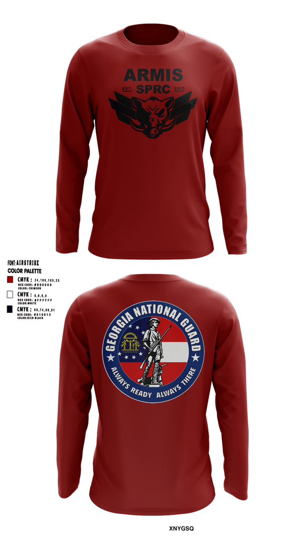 Long Sleeve Performance Shirt, Armis GANG, National Guard, Teamtime, Team time, sublimation, custom sports apparel, team uniforms, spirit wear, spiritwear, sports uniforms, custom shirts, team store, custom team store, fundraiser sports, apparel fundraiser