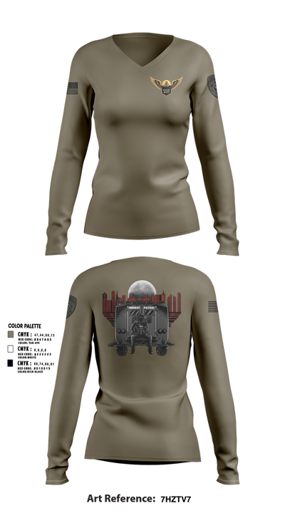 CHP- GGD WST 25577608 Women's Long Sleeve V-neck Shirt - 102
