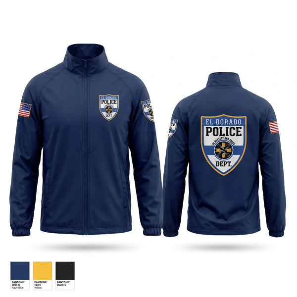 Windbreaker, El dorado Police Department, Police, Teamtime, Team time, sublimation, custom sports apparel, team uniforms, spirit wear, spiritwear, sports uniforms, custom shirts, team store, custom team store, fundraiser sports, apparel fundraiser