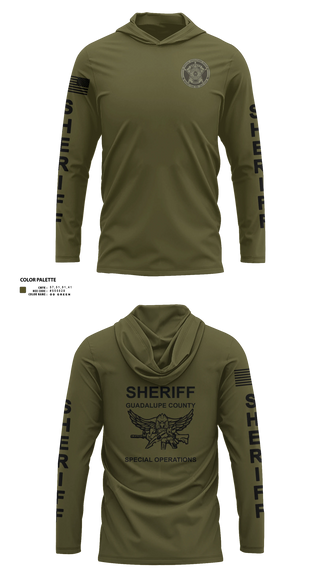 Long Sleeve hooded sunshirt, Guadalupe County SWAT, Police, Teamtime, Team time, sublimation, custom sports apparel, team uniforms, spirit wear, spiritwear, sports uniforms, custom shirts, team store, custom team store, fundraiser sports, apparel fundraiser
