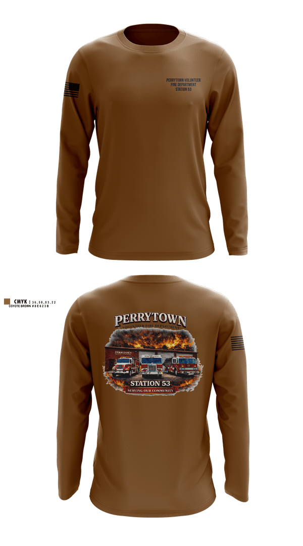 Long Sleeve Performance Shirt, Perrytown Volunteer Fire Department, Fire Department, Teamtime, Team time, sublimation, custom sports apparel, team uniforms, spirit wear, spiritwear, sports uniforms, custom shirts, team store, custom team store, fundraiser sports, apparel fundraiser