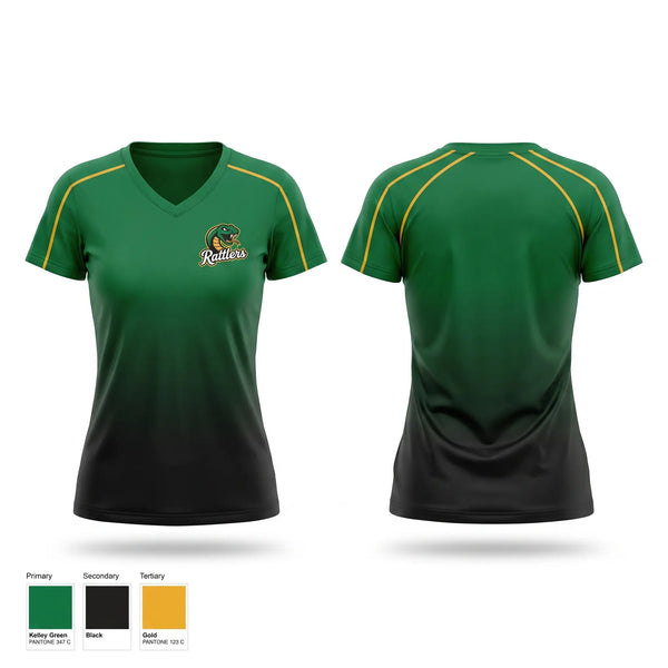 Womens Short Sleeve Vneck Shirt, Rattlers, Softball, Teamtime, Team time, sublimation, custom sports apparel, team uniforms, spirit wear, spiritwear, sports uniforms, custom shirts, team store, custom team store, fundraiser sports, apparel fundraiser