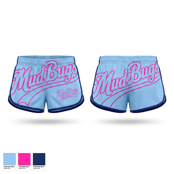 Womens Shorts, Mud Bugs, Baseball, Teamtime, Team time, sublimation, custom sports apparel, team uniforms, spirit wear, spiritwear, sports uniforms, custom shirts, team store, custom team store, fundraiser sports, apparel fundraiser