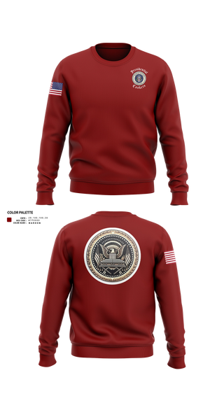 Crew Neck Sweatshirt, Presidential Caskets Platoon, Army, Teamtime, Team time, sublimation, custom sports apparel, team uniforms, spirit wear, spiritwear, sports uniforms, custom shirts, team store, custom team store, fundraiser sports, apparel fundraiser