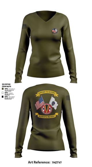 Womens Long Sleeve Vneck Shirt, HHC 151st RSG, Army, Teamtime, Team time, sublimation, custom sports apparel, team uniforms, spirit wear, spiritwear, sports uniforms, custom shirts, team store, custom team store, fundraiser sports, apparel fundraiser