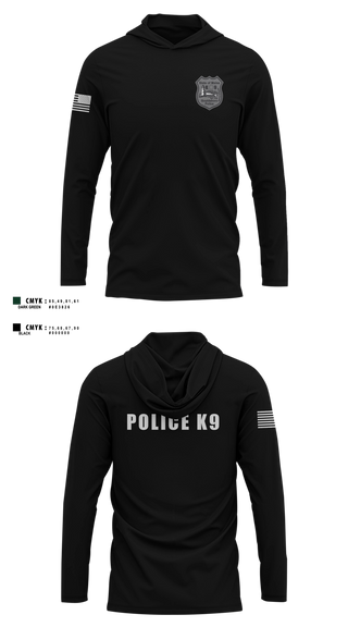 Long Sleeve hooded sunshirt, Gouldsboro Police, Police, Teamtime, Team time, sublimation, custom sports apparel, team uniforms, spirit wear, spiritwear, sports uniforms, custom shirts, team store, custom team store, fundraiser sports, apparel fundraiser
