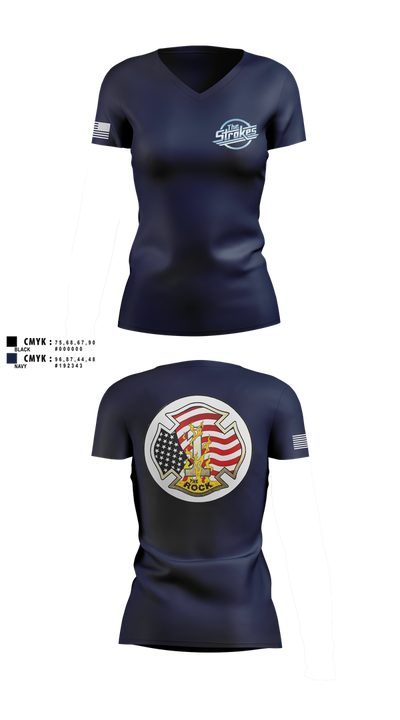 Mobile Stroke Team 54265402 Women's Short Sleeve V-neck Shirt - 2
