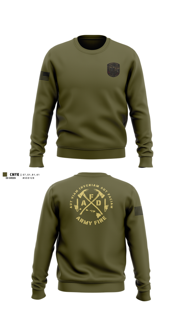 Crew Neck Sweatshirt, ARMY FIRE, Fire Department, Teamtime, Team time, sublimation, custom sports apparel, team uniforms, spirit wear, spiritwear, sports uniforms, custom shirts, team store, custom team store, fundraiser sports, apparel fundraiser