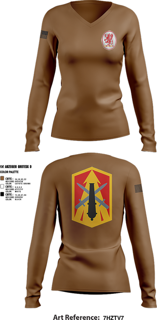 Womens Long Sleeve Vneck Shirt, 3rd Battalion 13th Field Artillery Regiment, , Teamtime, Team time, sublimation, custom sports apparel, team uniforms, spirit wear, spiritwear, sports uniforms, custom shirts, team store, custom team store, fundraiser sports, apparel fundraiser