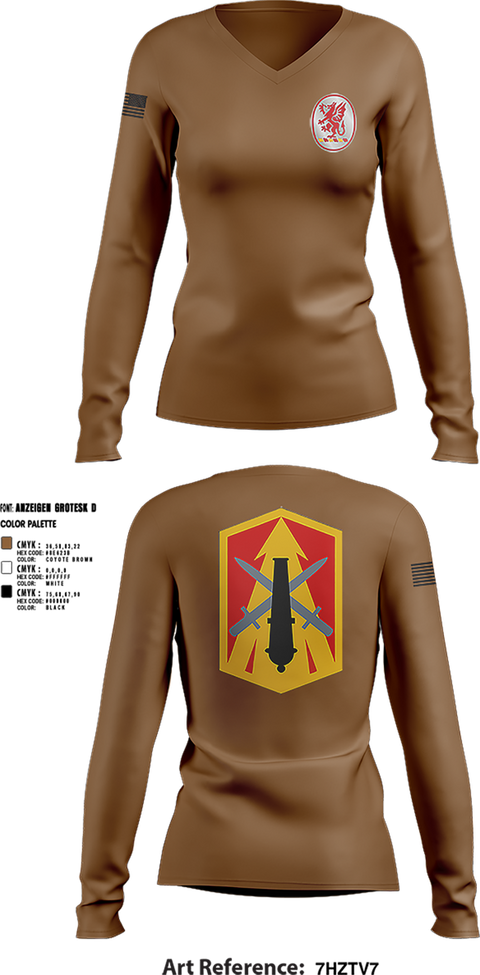 Womens Long Sleeve Vneck Shirt, 3rd Battalion 13th Field Artillery Regiment, , Teamtime, Team time, sublimation, custom sports apparel, team uniforms, spirit wear, spiritwear, sports uniforms, custom shirts, team store, custom team store, fundraiser sports, apparel fundraiser