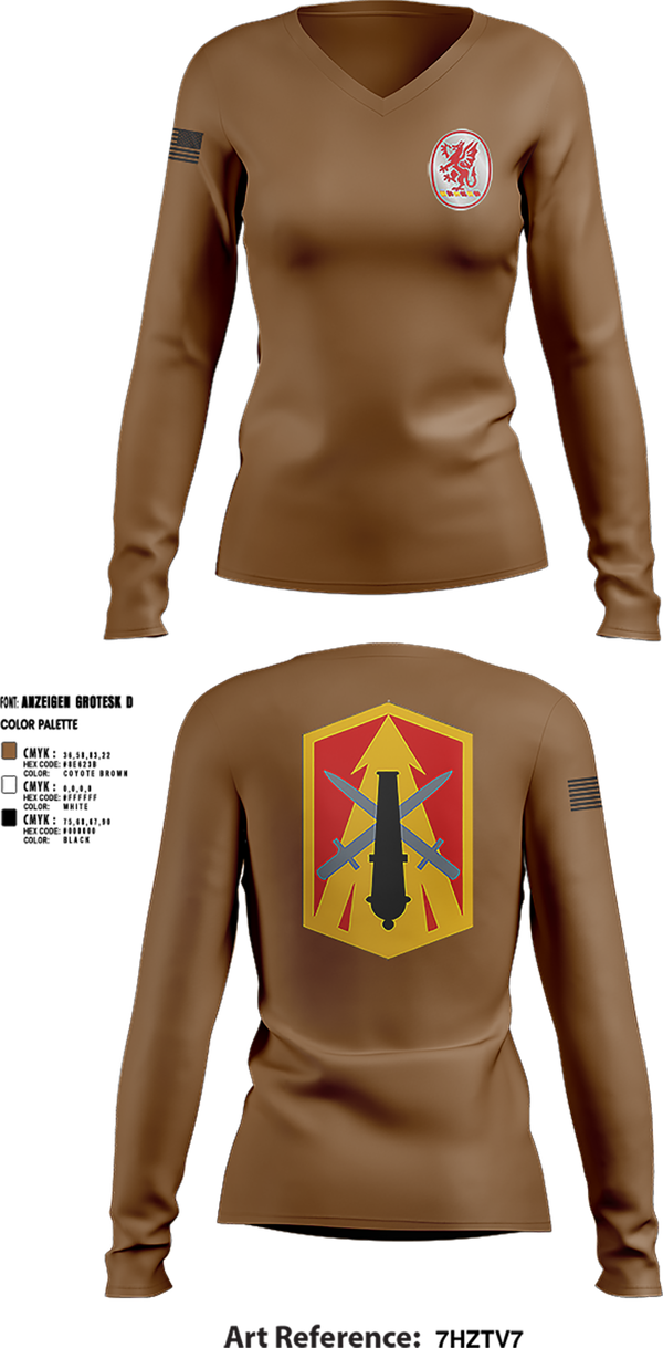 Womens Long Sleeve Vneck Shirt, 3rd Battalion 13th Field Artillery Regiment, , Teamtime, Team time, sublimation, custom sports apparel, team uniforms, spirit wear, spiritwear, sports uniforms, custom shirts, team store, custom team store, fundraiser sports, apparel fundraiser