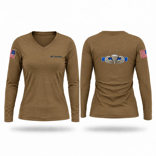 Womens Long Sleeve Vneck Shirt, 69th PSD (rear det), Army, Teamtime, Team time, sublimation, custom sports apparel, team uniforms, spirit wear, spiritwear, sports uniforms, custom shirts, team store, custom team store, fundraiser sports, apparel fundraiser