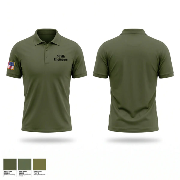 Short Sleeve Performance Polo, 535th Engineers, Army, Teamtime, Team time, sublimation, custom sports apparel, team uniforms, spirit wear, spiritwear, sports uniforms, custom shirts, team store, custom team store, fundraiser sports, apparel fundraiser