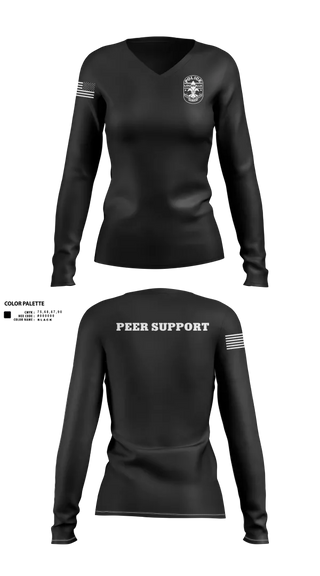 Womens Long Sleeve Vneck Shirt, LMPD HSO TACMED, Police, Teamtime, Team time, sublimation, custom sports apparel, team uniforms, spirit wear, spiritwear, sports uniforms, custom shirts, team store, custom team store, fundraiser sports, apparel fundraiser