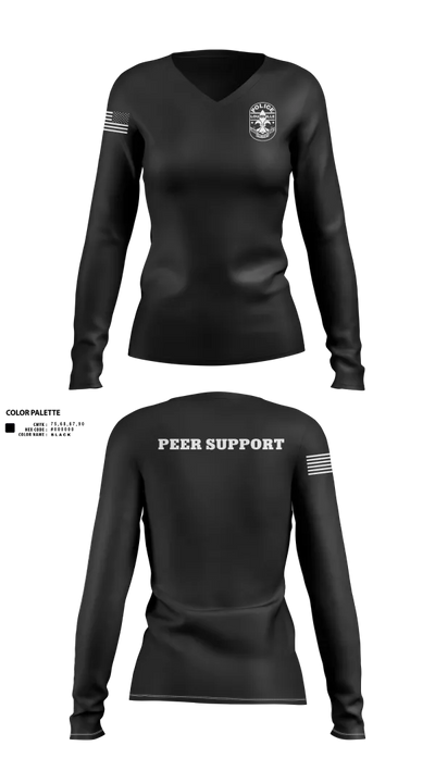 LMPD PEER SUPPORT 60613190 Women's Long Sleeve V-neck Shirt - 50