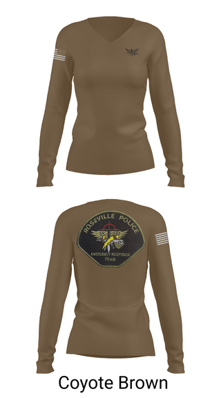 Womens Long Sleeve Vneck Shirt, Roseville E.R.T., , Teamtime, Team time, sublimation, custom sports apparel, team uniforms, spirit wear, spiritwear, sports uniforms, custom shirts, team store, custom team store, fundraiser sports, apparel fundraiser