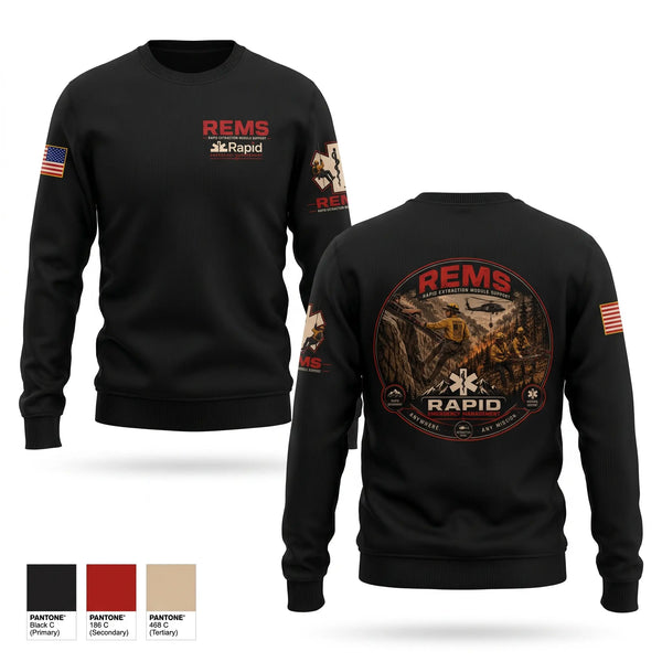 Crew Neck Sweatshirt, Rapid Emergency Management, EMS/EMT, Teamtime, Team time, sublimation, custom sports apparel, team uniforms, spirit wear, spiritwear, sports uniforms, custom shirts, team store, custom team store, fundraiser sports, apparel fundraiser