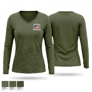 Womens Long Sleeve Vneck Shirt, VFW Post 8346, , Teamtime, Team time, sublimation, custom sports apparel, team uniforms, spirit wear, spiritwear, sports uniforms, custom shirts, team store, custom team store, fundraiser sports, apparel fundraiser