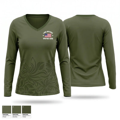 VFW Post 8346 Women's Long Sleeve V-neck Shirt - 1