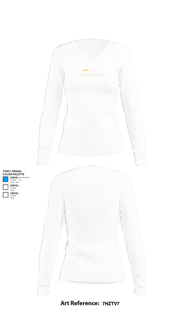 Womens Long Sleeve Vneck Shirt, Elite Development Soccer, Women's Soccer, Teamtime, Team time, sublimation, custom sports apparel, team uniforms, spirit wear, spiritwear, sports uniforms, custom shirts, team store, custom team store, fundraiser sports, apparel fundraiser