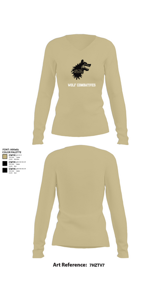 Womens Long Sleeve Vneck Shirt, Wolf Combatives, Army, Teamtime, Team time, sublimation, custom sports apparel, team uniforms, spirit wear, spiritwear, sports uniforms, custom shirts, team store, custom team store, fundraiser sports, apparel fundraiser