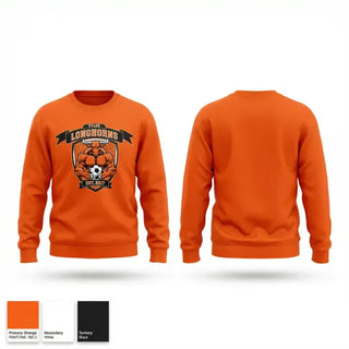 Crew Neck Sweatshirt, Longhorns, Men's Soccer, Teamtime, Team time, sublimation, custom sports apparel, team uniforms, spirit wear, spiritwear, sports uniforms, custom shirts, team store, custom team store, fundraiser sports, apparel fundraiser