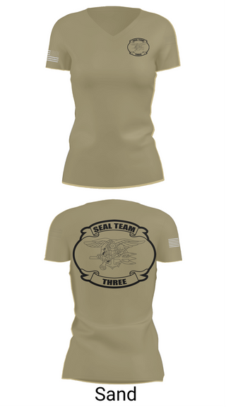 Womens Short Sleeve Vneck Shirt, SEAL team 3, Navy, Teamtime, Team time, sublimation, custom sports apparel, team uniforms, spirit wear, spiritwear, sports uniforms, custom shirts, team store, custom team store, fundraiser sports, apparel fundraiser