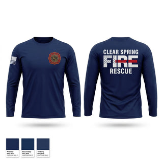 Long Sleeve Performance Shirt, Clear Spring Fire Rescue, Fire Department, Teamtime, Team time, sublimation, custom sports apparel, team uniforms, spirit wear, spiritwear, sports uniforms, custom shirts, team store, custom team store, fundraiser sports, apparel fundraiser