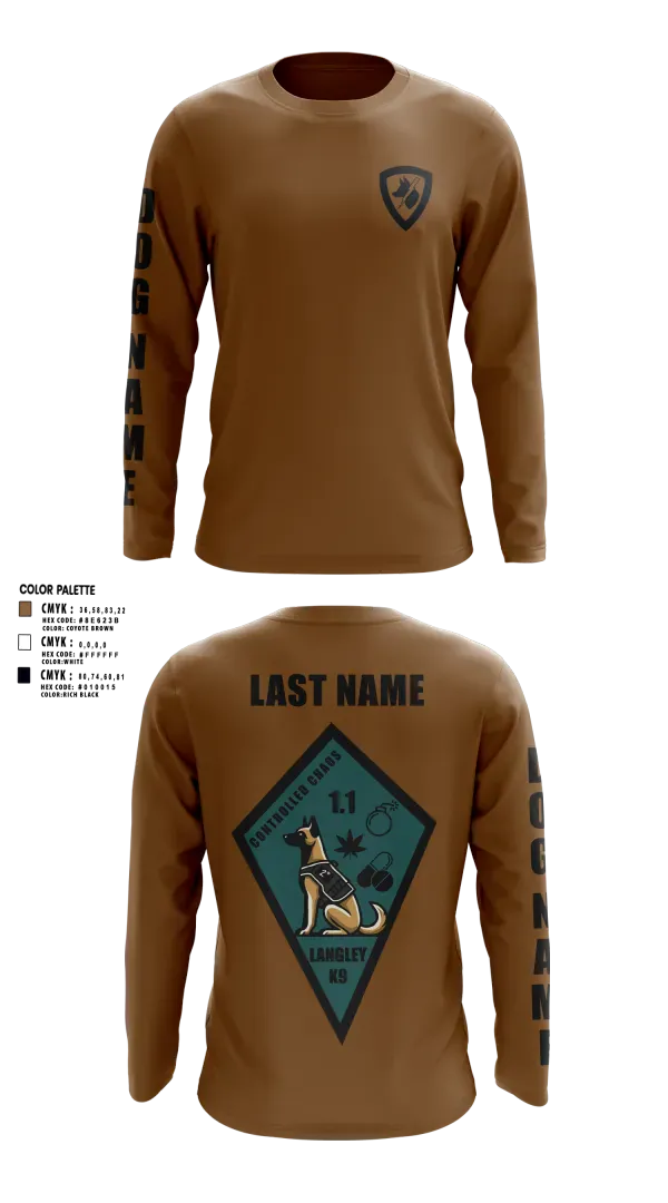 Long Sleeve Performance Shirt, 633 SFS K9, Air Force, Teamtime, Team time, sublimation, custom sports apparel, team uniforms, spirit wear, spiritwear, sports uniforms, custom shirts, team store, custom team store, fundraiser sports, apparel fundraiser