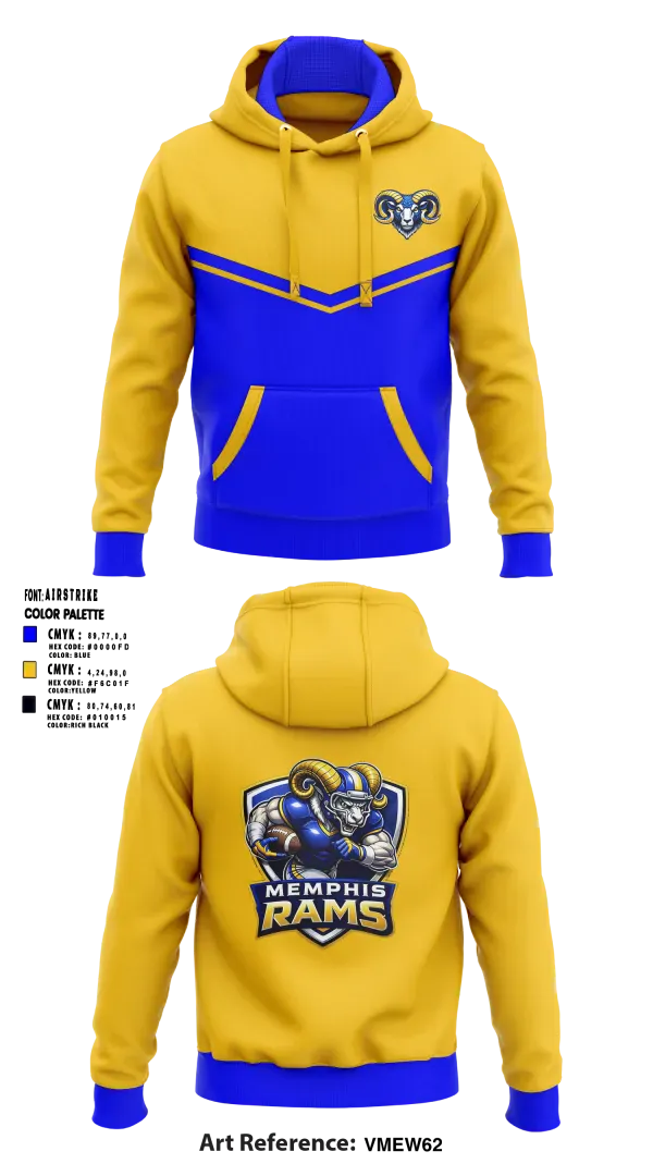 Hoodie, Memphis Rams, , Teamtime, Team time, sublimation, custom sports apparel, team uniforms, spirit wear, spiritwear, sports uniforms, custom shirts, team store, custom team store, fundraiser sports, apparel fundraiser