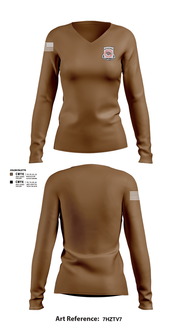 Women's Long Sleeve Vneck Shirt, Weed and Powder, Army, Teamtime, Team time, sublimation, custom sports apparel, team uniforms, spirit wear, spiritwear, sports uniforms, custom shirts, team store, custom team store, fundraiser sports, apparel fundraiser