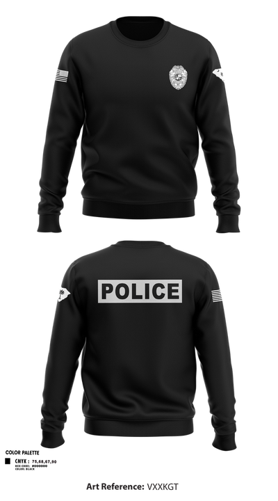 Bluffton PD 22287446 Crew Neck Sweatshirt - 100