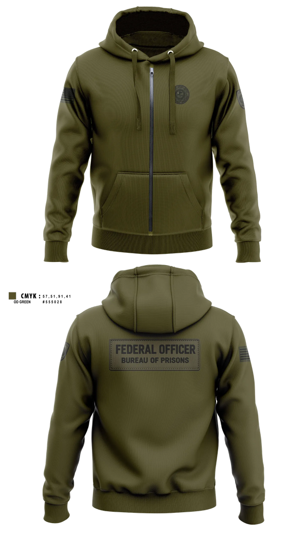 Zip Hoodie, Federal bureau of prions, Police, Teamtime, Team time, sublimation, custom sports apparel, team uniforms, spirit wear, spiritwear, sports uniforms, custom shirts, team store, custom team store, fundraiser sports, apparel fundraiser