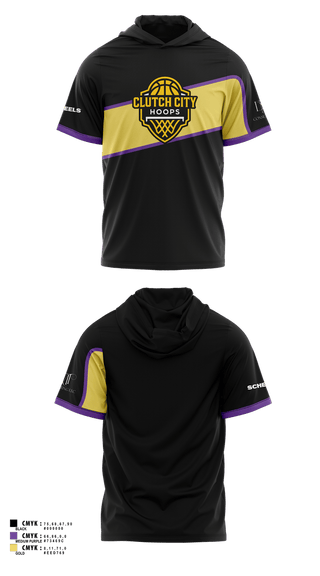 Short Sleeve Performance Shirt with hood, Clutch City Hoops, Men's Basketball, Teamtime, Team time, sublimation, custom sports apparel, team uniforms, spirit wear, spiritwear, sports uniforms, custom shirts, team store, custom team store, fundraiser sports, apparel fundraiser