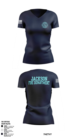 Womens Short Sleeve Vneck Shirt, Jackson Fire Department, Fire Department, Teamtime, Team time, sublimation, custom sports apparel, team uniforms, spirit wear, spiritwear, sports uniforms, custom shirts, team store, custom team store, fundraiser sports, apparel fundraiser